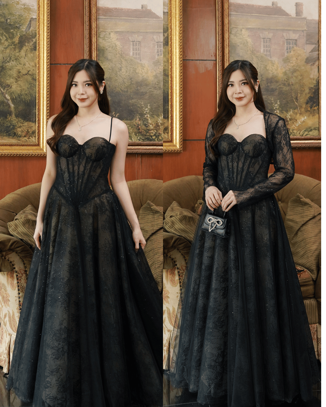 Celina Corset Gown Black