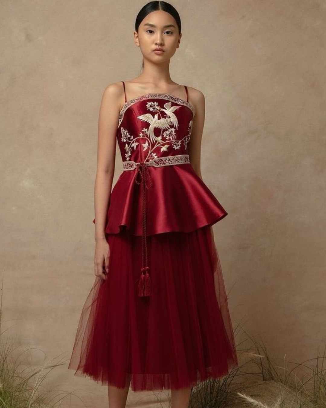 Li Hu Cheongsam Set in Red