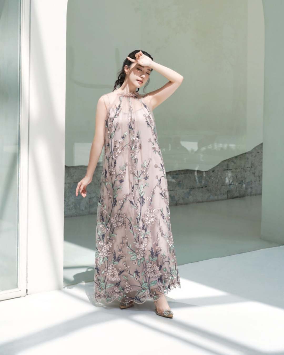 Marchesa dress in Mauve