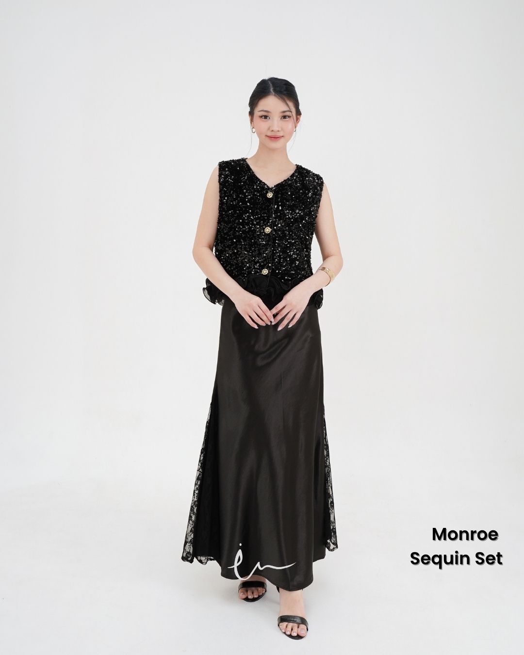 Monroe Sequin set in Black