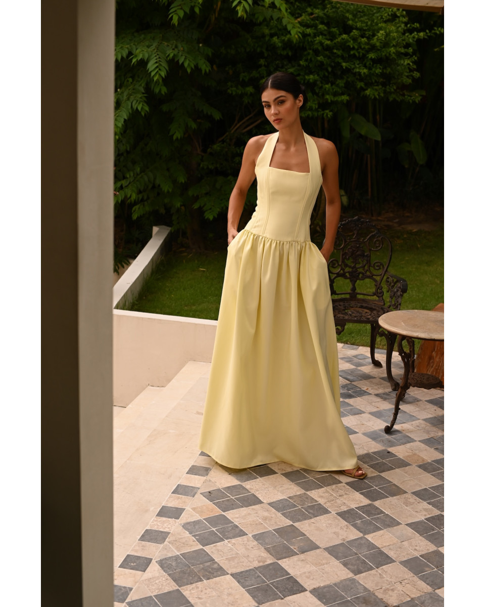 Odin dress in Butter Yellow
