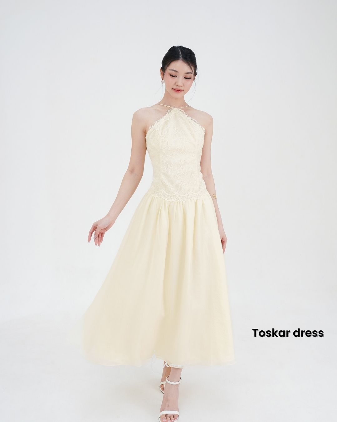 Toskar Yellow Halter dress