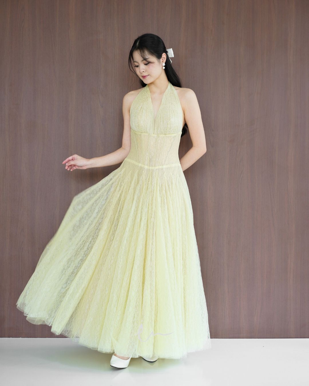 Adelia Halter dress in Green