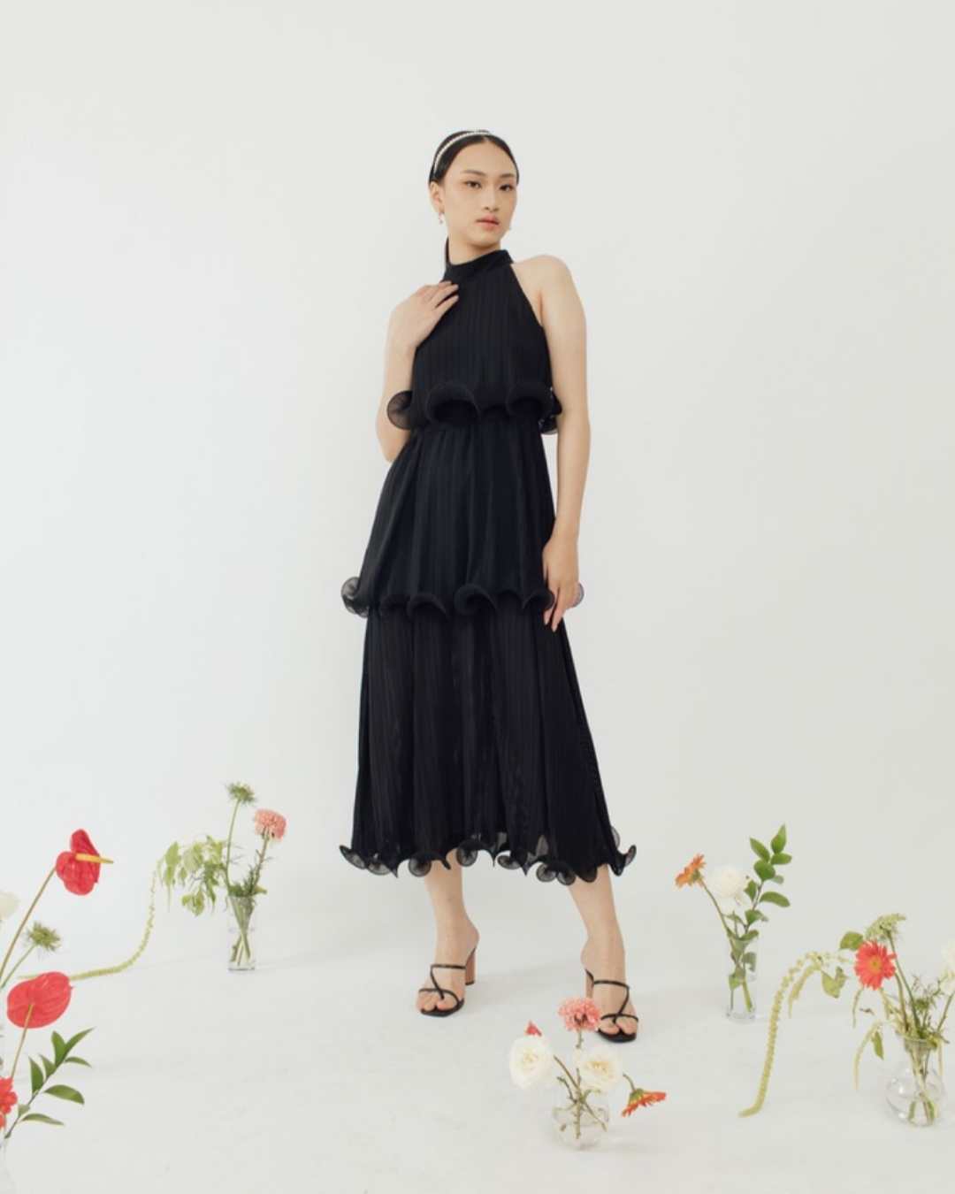 Ganni Pleats dress in Black