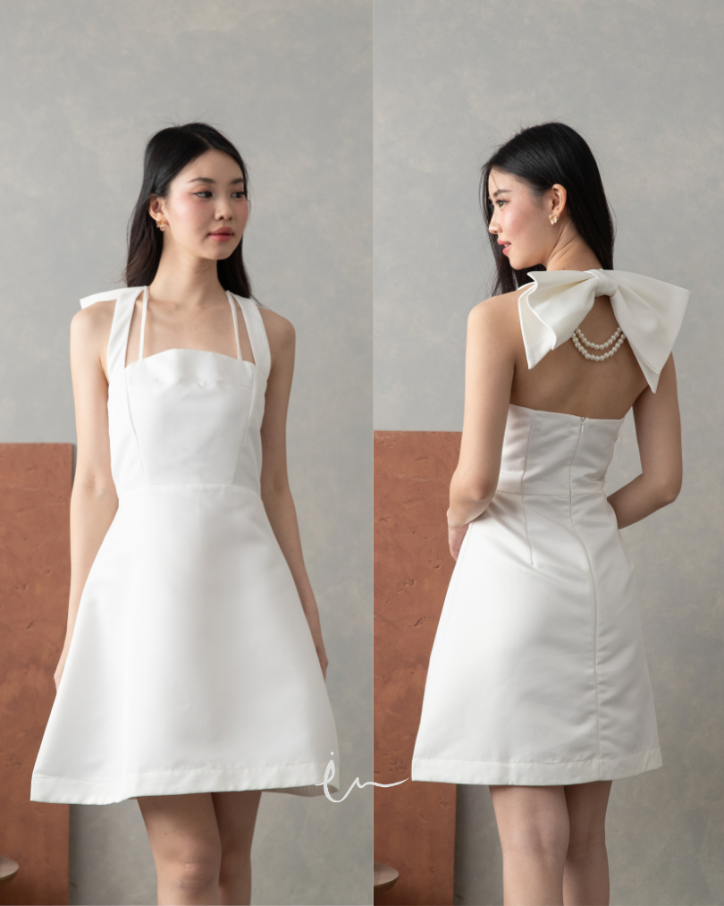 Lolly Mini Backless dress in White