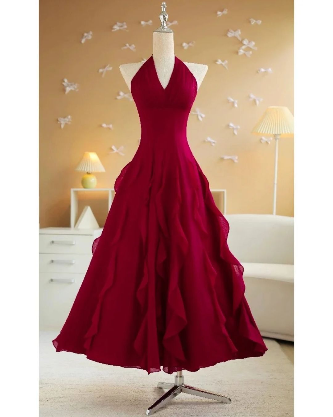 Rosela dress in Maroon